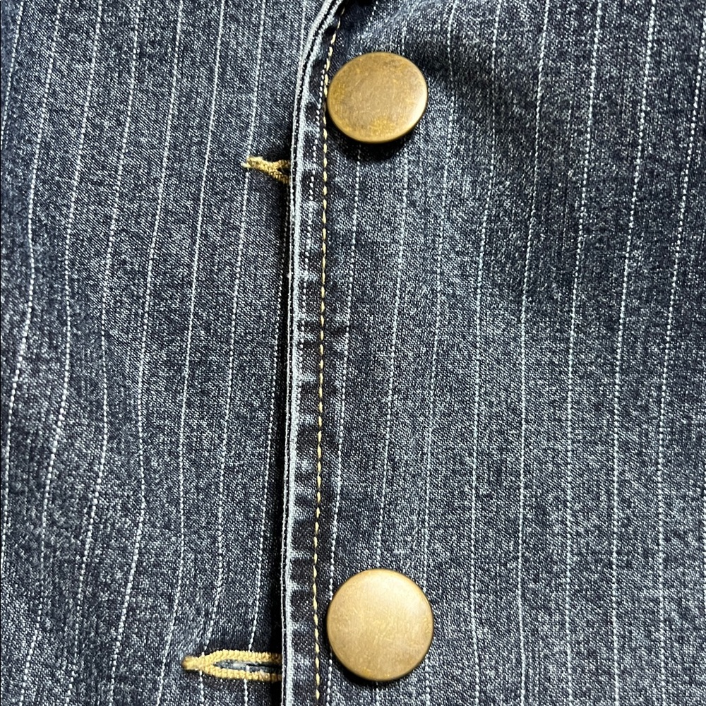 👖🧢🥏EUC New York & Company Striped Denim Jacket - Picture 12 of 13
